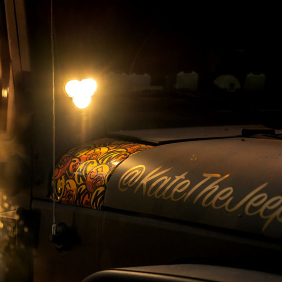 KC HiLiTES FLEX ERA 3 Vehicle Light System Kit Jeep JK Spot Beam and A-Pillar Bracket