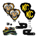 KC HiLiTES FLEX ERA 3 Vehicle Light System Kit Jeep JL/JT Spot Beam and A-Pillar Bracket-1