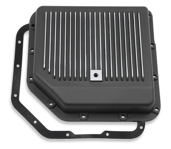 MR GASKET TRANS PAN GM TH-350 BLACK ALUMINUM