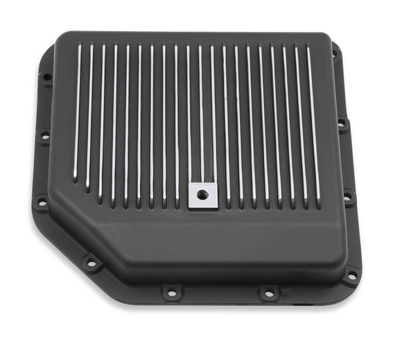 MR GASKET TRANS PAN GM TH-350 BLACK ALUMINUM