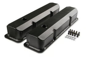 Mr. Gasket Fabricated Aluminum Valve Covers - Black Finish Fits 1958-1976 Ford 332-428 FE