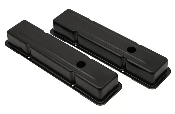 Mr. Gasket Black Steel Valve Covers Fits 1960-1986 Chevrolet 262-400 Small Block
