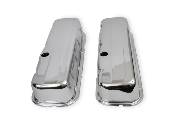 Mr. Gasket Chrome Tall-Style Valve Covers without Baffle Fits 1965-2000 396-454 Chevrolet Big Block Engines