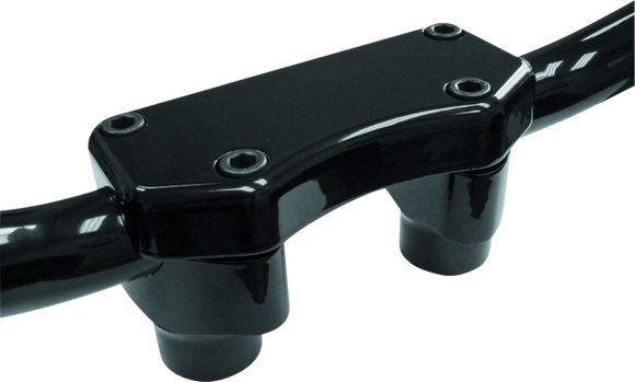 Bikers Choice Black 1 1/2Inch Fat Risers With Top Clamp