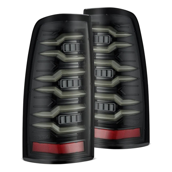 AlphaRex 99-06 Chevrolet Silverado Sierra LUXX-Series LED Tail Lights Alpha-Black