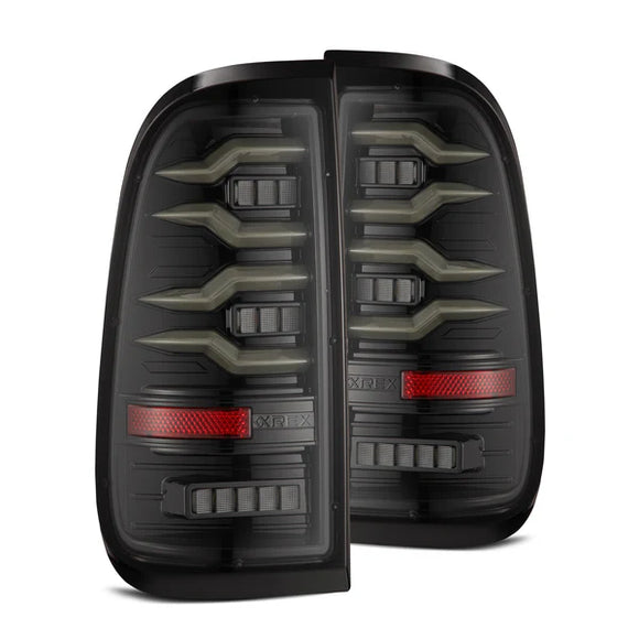 AlphaRex 97-03 Ford F150 / 99-16 Ford F250/F350/F450/F550 LUXX-Series LED Tail Lights - Alpha-Black