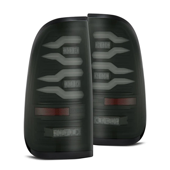 AlphaRex 97-03 Ford F150 / 99-16 Ford F250/F350/F450/F550 LUXX-Series LED Tail Lights - Black