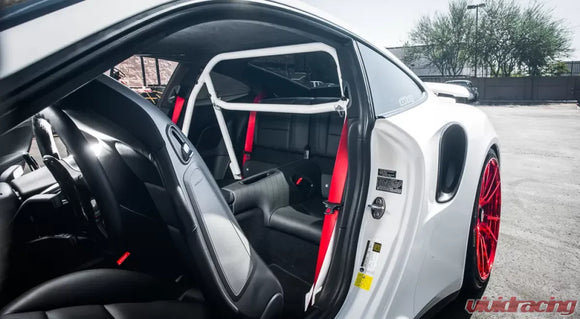 VR Performance Gloss White Harness Bar Roll Bar Bolt-in Porsche 991 Carrera