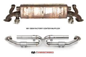 Fabspeed Porsche 991 Carrera Center Muffler Bypass X-Pipe (2012-2016) - 0
