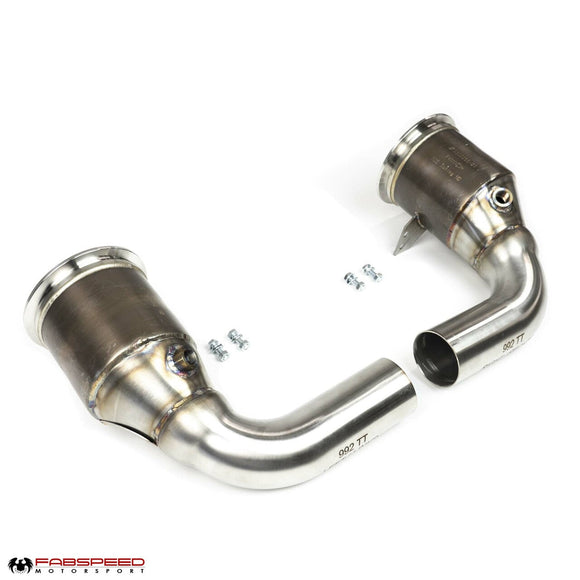 Fabspeed Porsche 992 Twin Turbo / Twin Turbo S Sport Catalytic Converters (2021+)