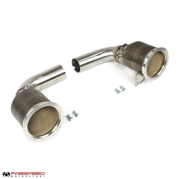 Fabspeed Porsche 992 Twin Turbo / Twin Turbo S Sport Catalytic Converters (2021+)