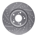 R1 06-15 Honda Civic Si Front Right Drilled & Slotted Silver Brake Rotor-5
