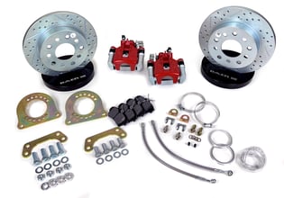 BAER BRAKES 10.5 Clsc Brake Sys RR Red Ford 8.8 Fits Ford 8.8" C-Clip Rear Ends w/2.5" Axle Standoff, 5 Lug