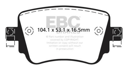 Rear | EBC RedStuff Ceramic Race Brake Pads | Mk7 Golf | GTi | (272mm)