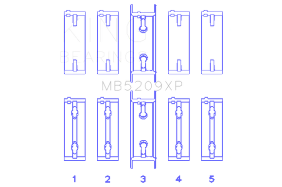 King Mitsubishi 4G63/4G64 7 Bolt 2nd Gen DSM and EVO I-IV Performance Main Bearing Set - Size STD