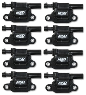 MSD Coils. Blk. Square. '14 & up GM V8. 8-pk