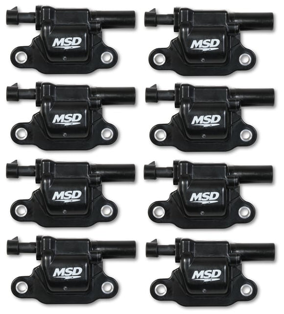 MSD Coils. Blk. Square. '14 & up GM V8. 8-pk