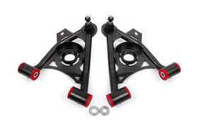 BMR 79-93 Fox Mustang Non-Adj Lower A-Arms Standard Ball Joint Spring Pocket - Black Hammertone