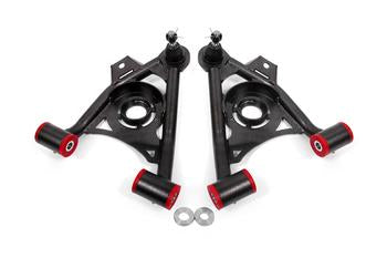 BMR 79-93 Fox Mustang Non-Adj Lower A-Arms Standard Ball Joint Spring Pocket - Black Hammertone