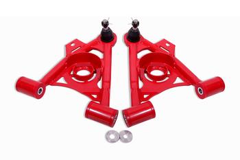BMR 79-93 Fox Mustang Non-Adj Lower A-Arms Standard Ball Joint Spring Pocket - Red