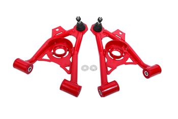 BMR 94-04 Ford Mustang Non-Adj. A-Arms Lower (Poly) w/ Spring Pocket - Red