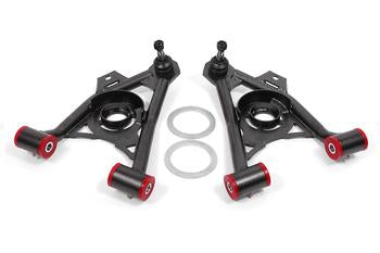 BMR 94-04 Mustang Lower Non-Adj. A-Arms (Poly) w/ Tall Ball Joint / Spring Pocket - Black Hammertone