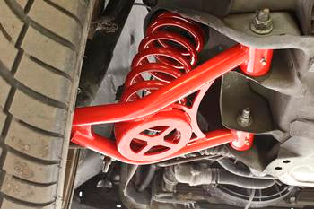 BMR 94-04 Mustang Lower Non-Adj. A-Arms (Poly) w/ Tall Ball Joint / Spring Pocket - Red