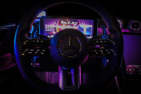 Benz AMG forged carbon paddle shifters - LUMINOUS BLUE - 0