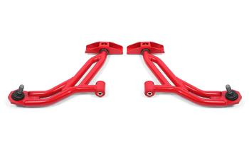 BMR 10-14 Ford Mustang / Shelby GT500 Non-Adj. Lower A-Arms (Poly/Delrin) - Red