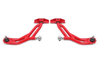 BMR 10-14 Ford Mustang Adj. Lower A-Arms Delrin/Rod End w/ 19mm STD. Ball Joint - Red