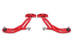 BMR 10-14 Ford Mustang Adj. Lower A-Arms Delrin/Rod End w/ 19mm STD. Ball Joint - Red