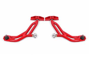 BMR 10-14 Ford Mustang Adj. Lower A-Arms w/ Delrin/Rod End / 19mm Tall Ball Joint - Red