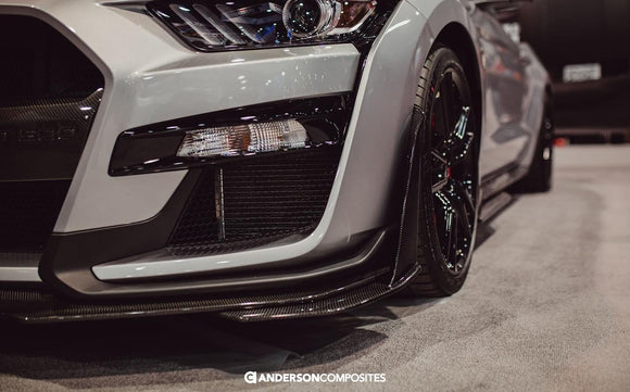 Anderson Composites 2020 Ford Mustang/Shelby GT500 Carbon Fiber Front Splitter Wickers
