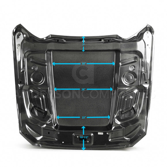 Anderson Composites 15-17 Ford Mustang (Excl. GT350/GT350R) Double Sided Carbon Fiber Cowl Hood