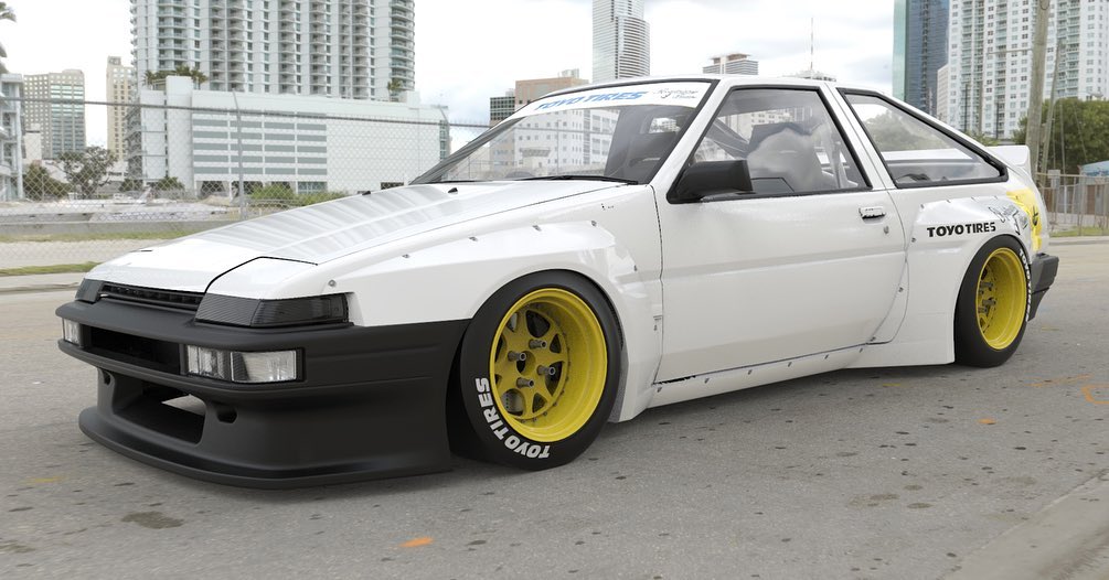 GReddy Pandem 84-87 Toyota Corolla-Trueno HB AE86 Full Widebody Kit w/o Wing