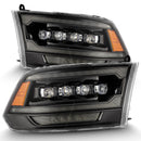 AlphaRex 09-18 Ram 2500 NOVA LED Proj Headlights Plank Style Alpha Blk w/Activ Light/Seq Signal/DRL-1