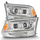 AlphaRex 09-18 Dodge Ram 2500 LUXX LED Proj Headlights Plank Style Chrm w/Activ Light/Seq Signal/DRL-1