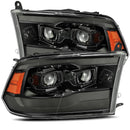 AlphaRex 09-18 Ram 1500HD LUXX Proj Headlight Plnk Style Jet Blk w/Activ Light/Seq Signal/Smoked DRL-1