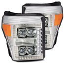 AlphaRex 11-16 Ford F-350 SD NOVA LED Proj Headlights Plank Style Chrm w/Activ Light/Seq Signal-1