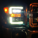 AlphaRex 11-16 Ford F-350 SD NOVA LED Proj Headlights Plank Style Chrm w/Activ Light/Seq Signal-10