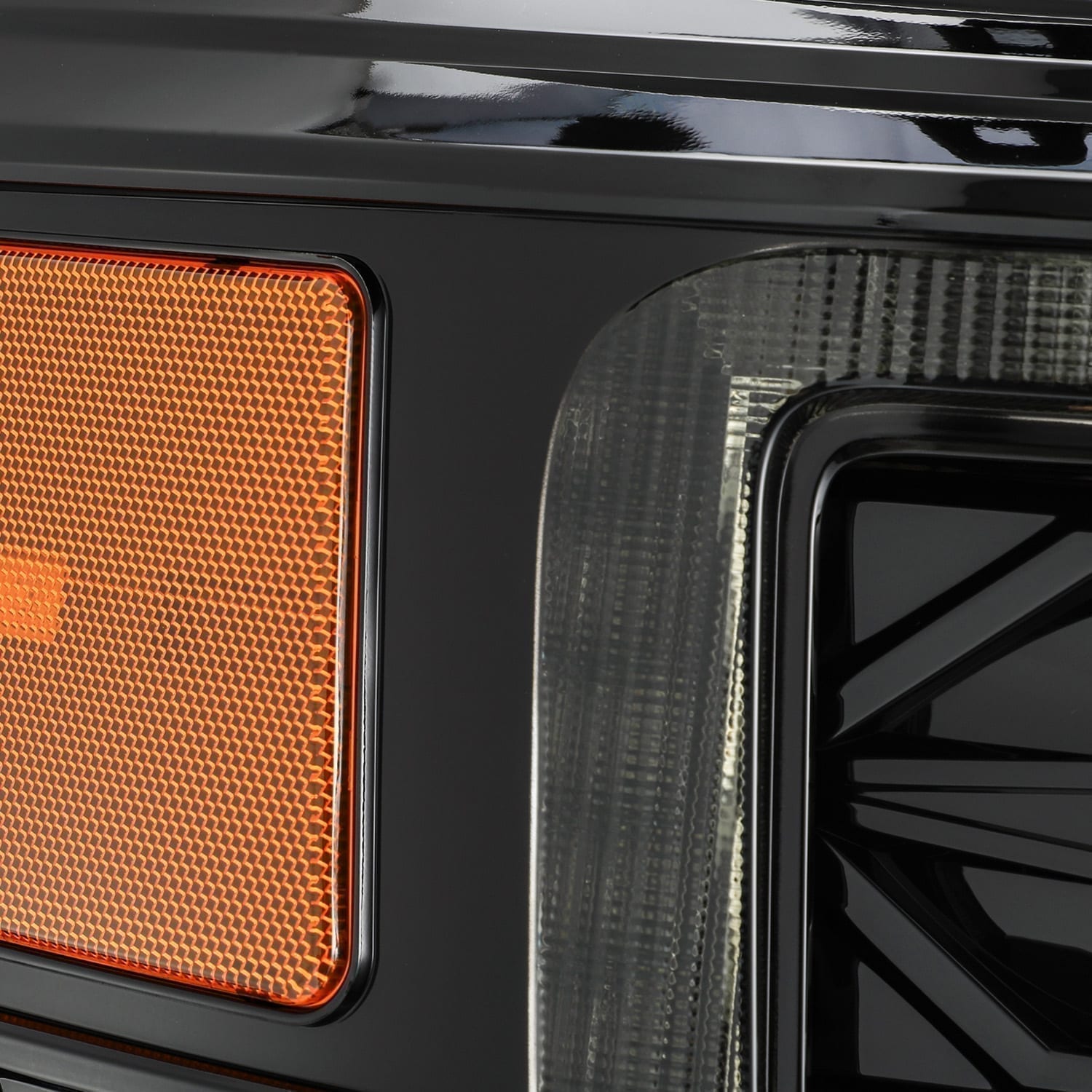 AlphaRex 11-16 Ford F-250 SD PRO-Series Projector Headlights Plank Style Alpha Black w/Seq Signal