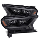 AlphaRex 19-21 Ford Ranger LUXX LED Proj Headlights Plank Style Alpha Black w/Seq Signal/DRL-1