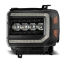 AlphaRex 14-18 GMC Sierra NOVA LED Proj Headlights Plank Style Black w/Activ Light/Seq Signal/DRL-2