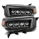 AlphaRex 10-13 Toyota 4Runner NOVA LED Projector Headlights Plank Style Black w/Seq Signal/DRL-1