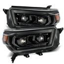 AlphaRex 10-13 Toyota 4Runner LUXX LED Proj Headlights Plank Style Alpha Black w/Seq Signal/DRL-1