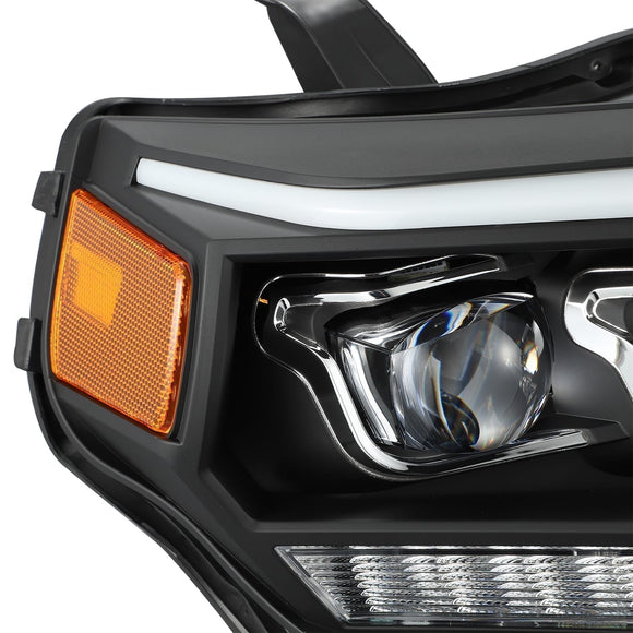 AlphaRex 14-20 Toyota 4Runner NOVA LED Projector Headlights Plank Style Black w/Activation Light