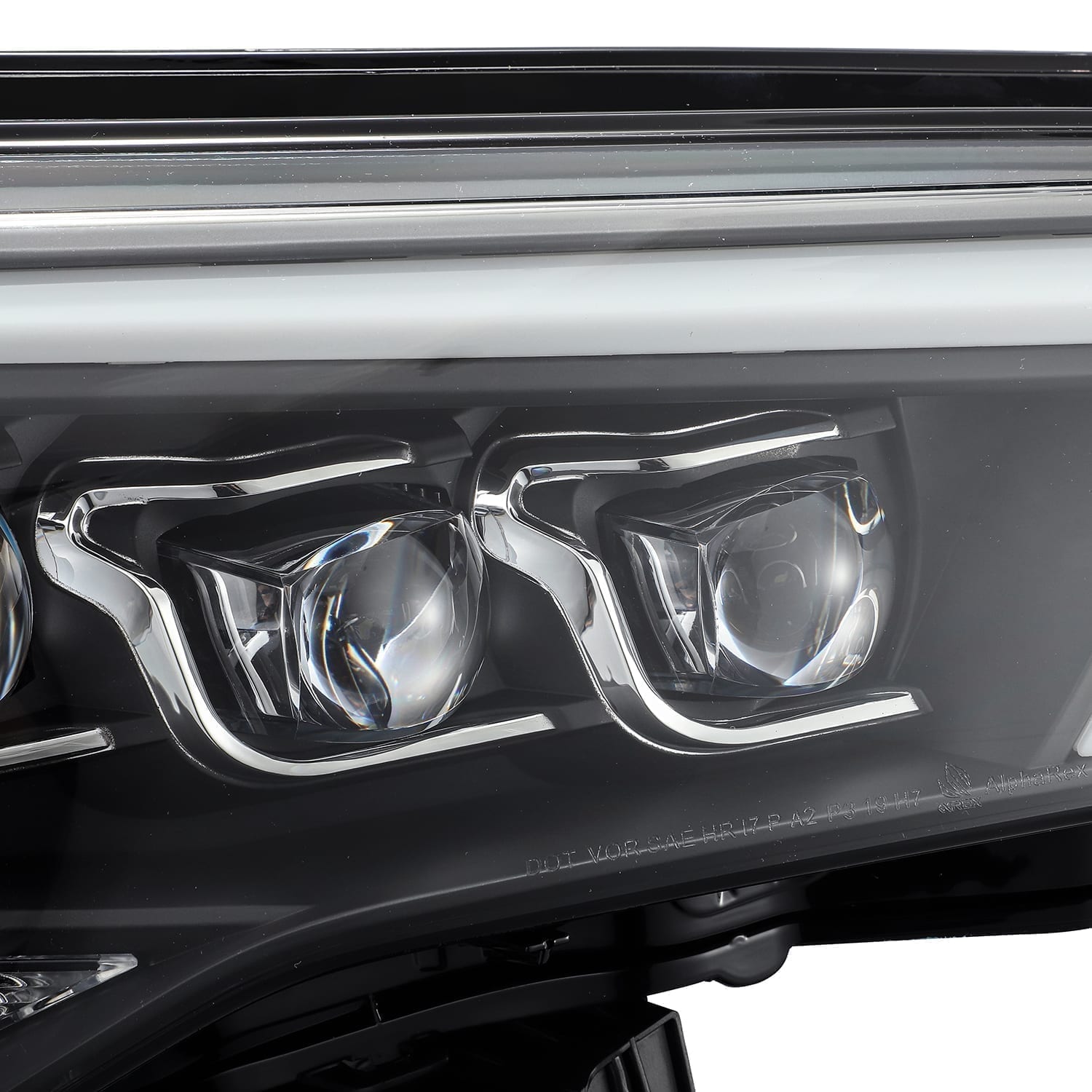AlphaRex 14-20 Toyota 4Runner NOVA LED Projector Headlights Plank Style Black w/Activation Light