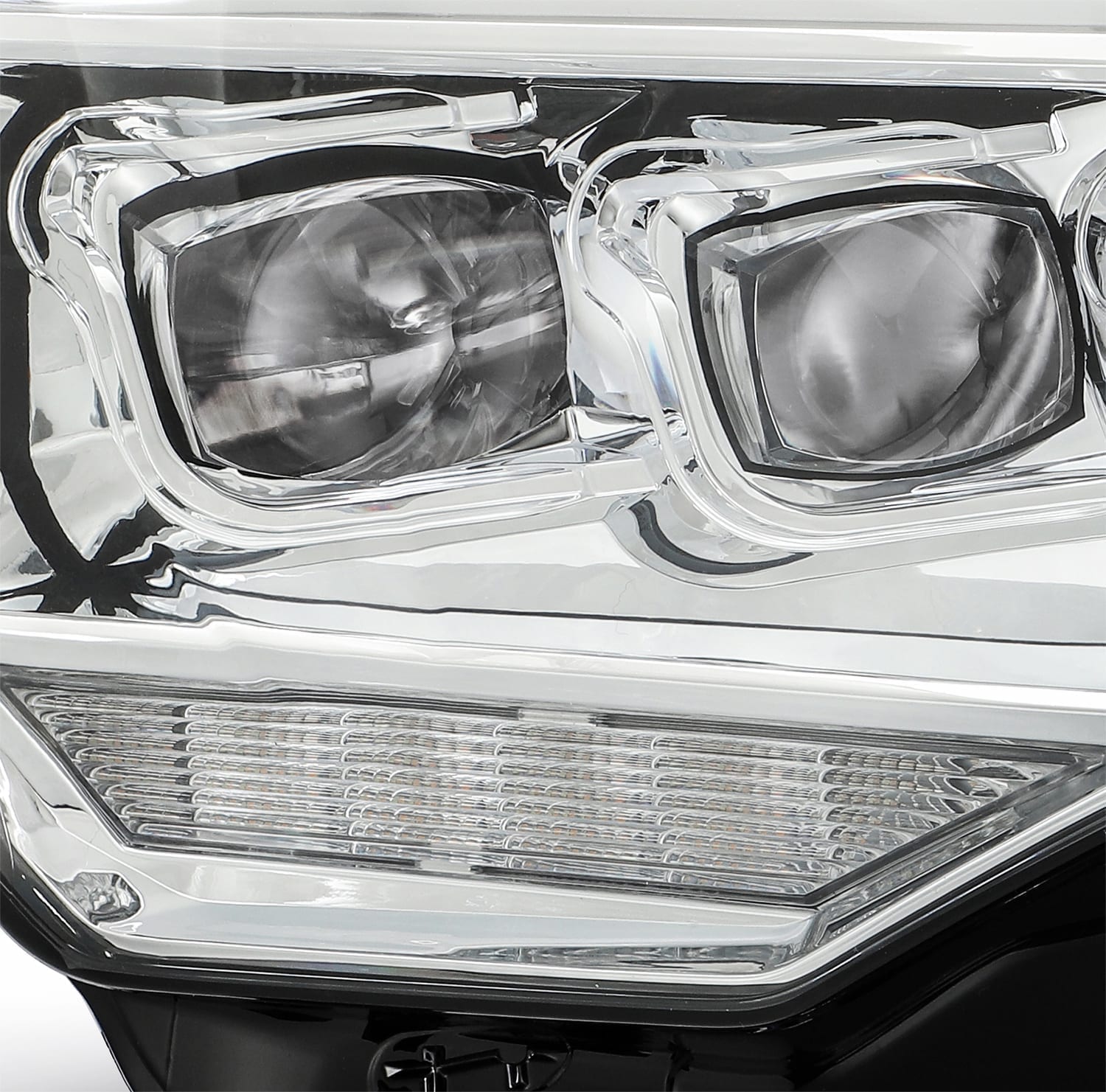 AlphaRex 14-20 Toyota 4Runner NOVA LED Projector Headlights Plank Style Chrome w/Activation Light