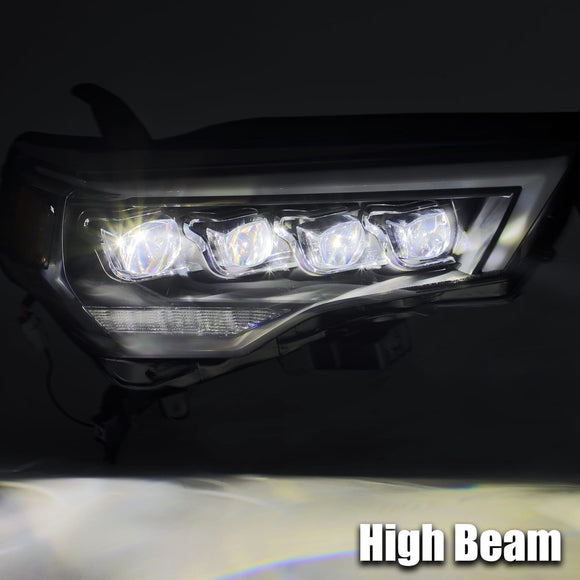 AlphaRex 14-20 Toyota 4Runner NOVA LED Projector Headlights Plank Style Black w/Activation Light