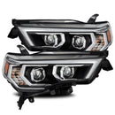AlphaRex 14-20 Toyota 4Runner PRO-Series Projector Headlights Plank Style Black w/Sequential Signal-1